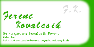 ferenc kovalcsik business card